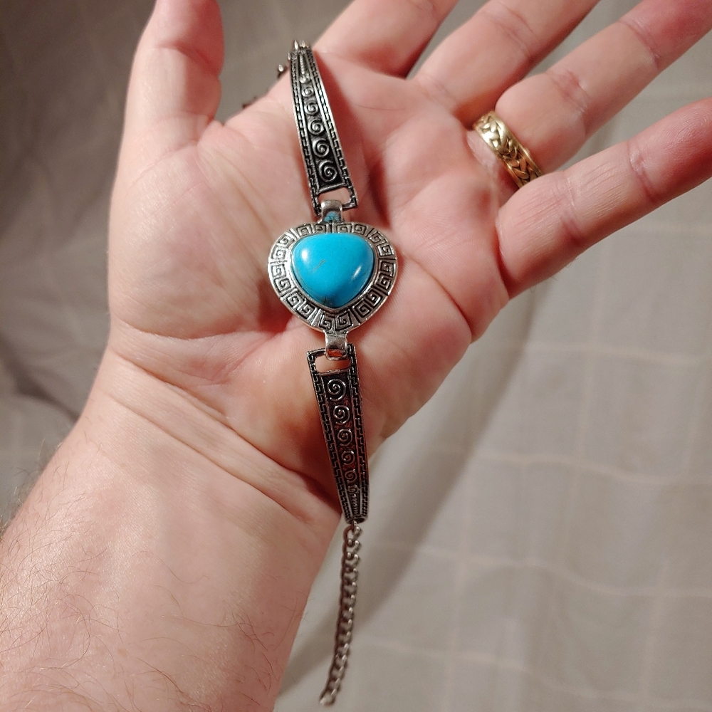 Semiprecious Stone Heart Bracelet